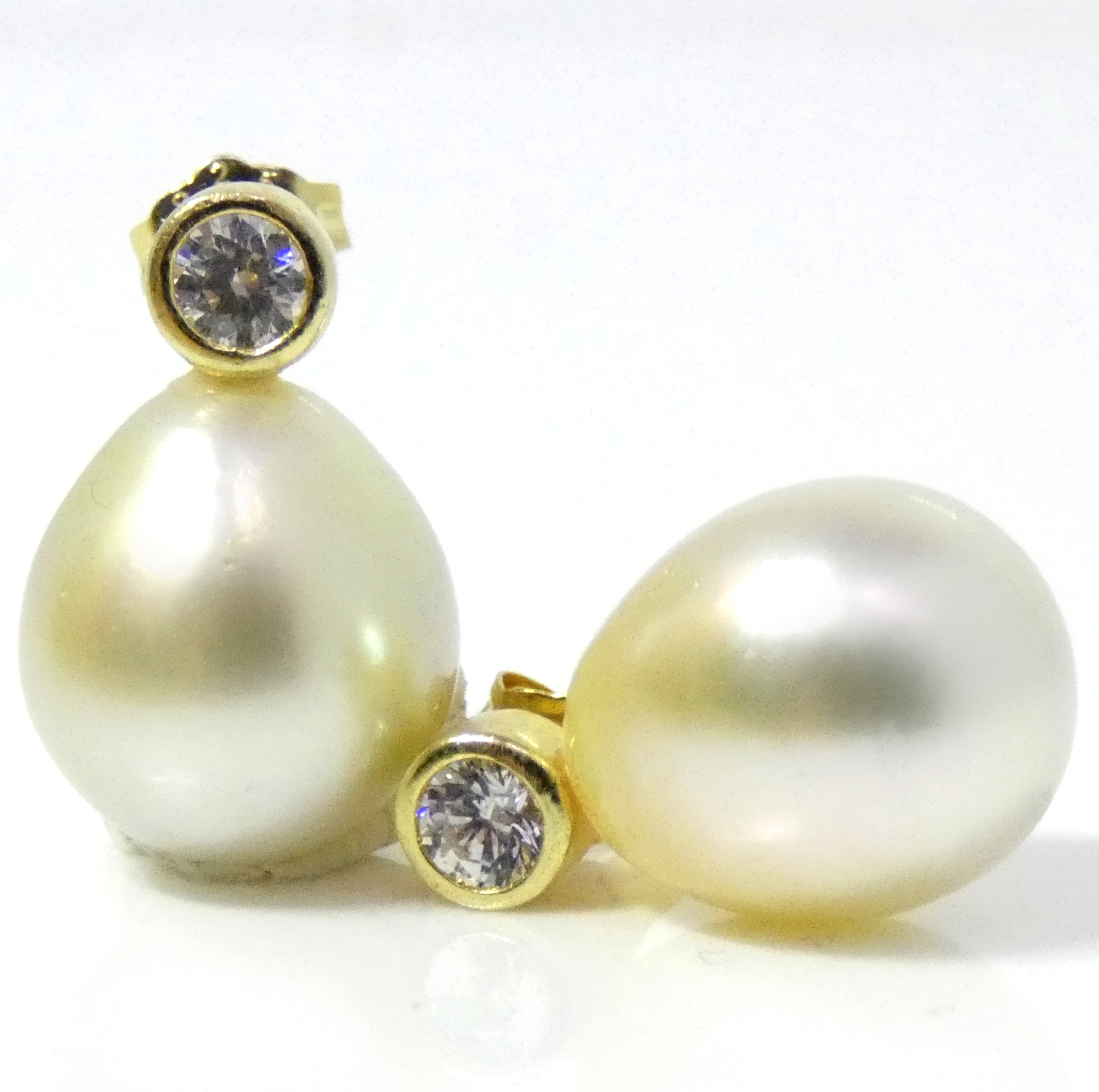 Lemony Gold South Seas Drop Pearl Earrings